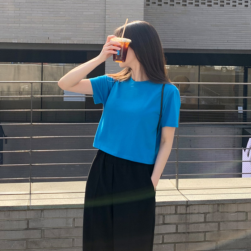 7컬러 베이직 크롭 반팔티 ts3702 - 상세 이미지 2