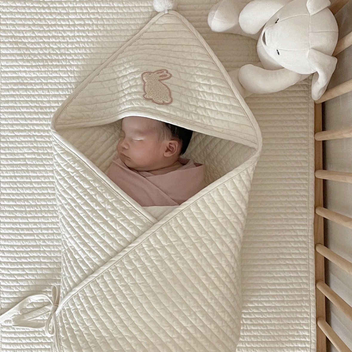 올포홈 신생아 여름 겉싸개 모달 누빔 여름용 아기 출산용품 아이보리