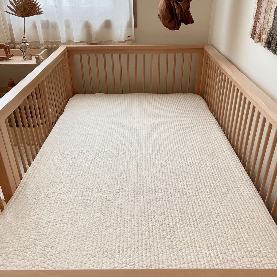 올포홈 아기 침대패드 고밀도 100수 누빔 슈퍼싱글 밴딩없음 무형광 유아 면 패드