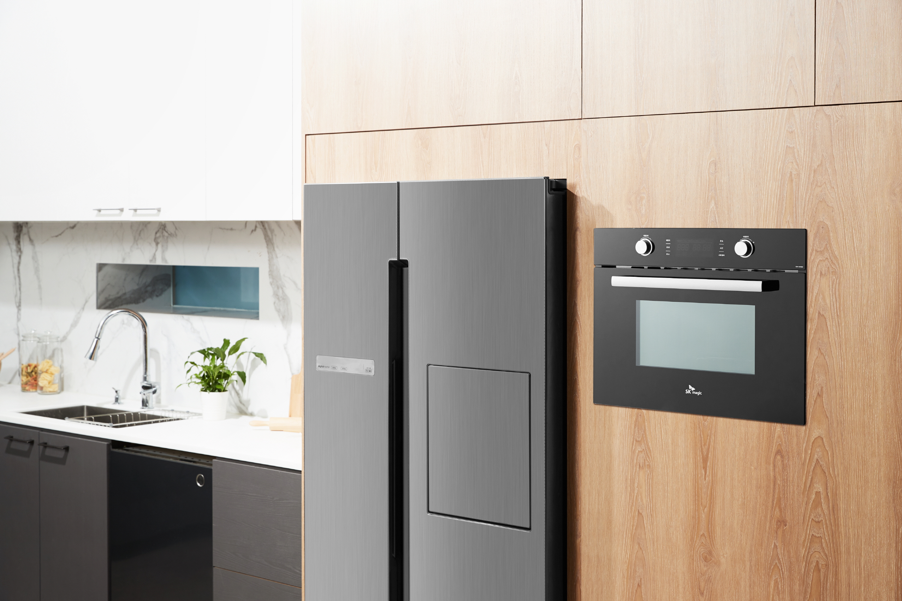 방문설치 빌트인 복합 전기 오븐 레인지 44리터 에어프라이어 블랙 EOB3004ST