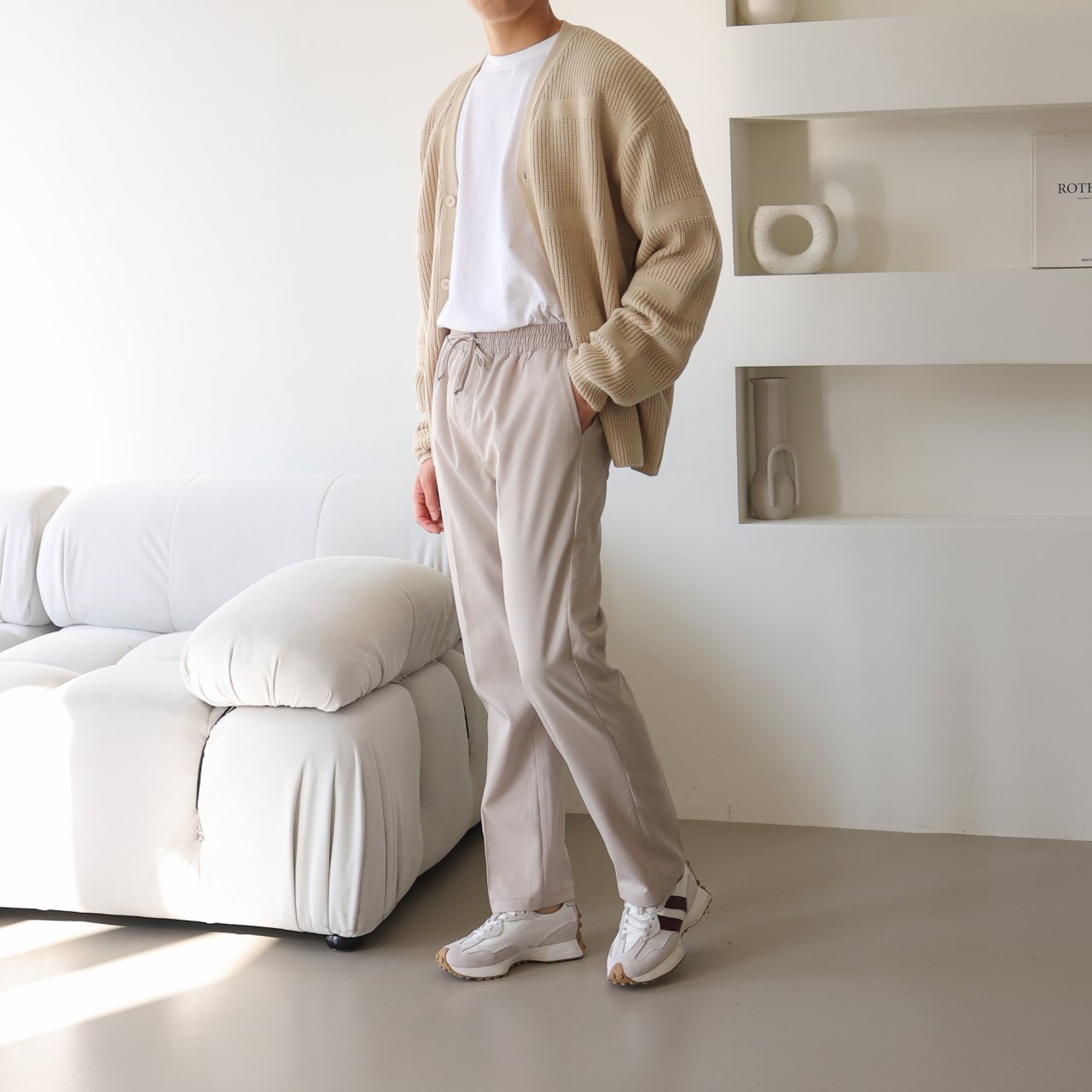봄 여름 밴딩 롱 일자 슬랙스 테이퍼드 슬랙스 팬츠 이미지 3