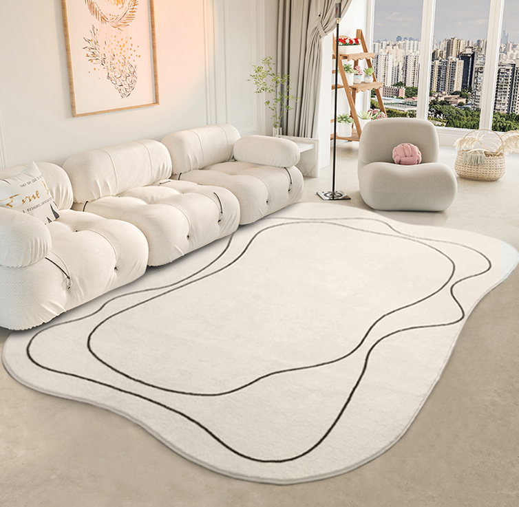 비정형 워셔블 구름 사계절 거실 러그 타원 카페트 90x150cm A타입