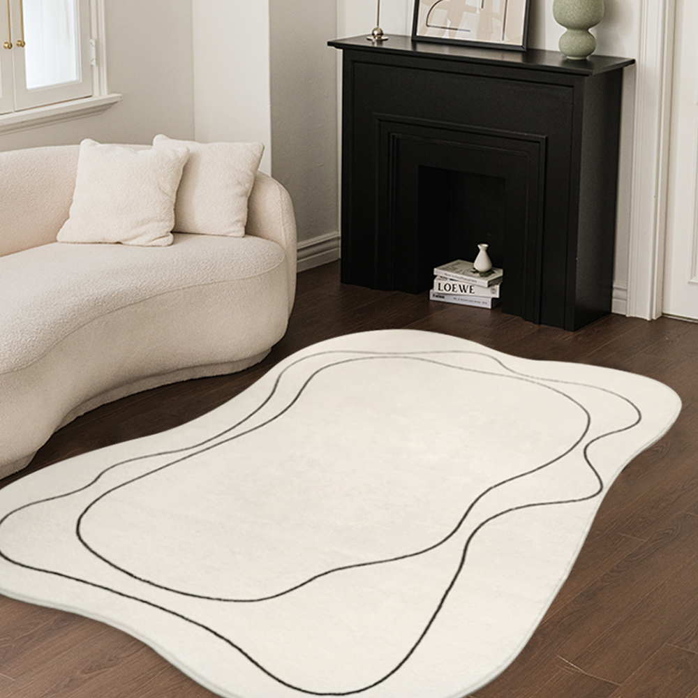 비정형 워셔블 구름 사계절 거실 러그 타원 카페트 90x150cm A타입