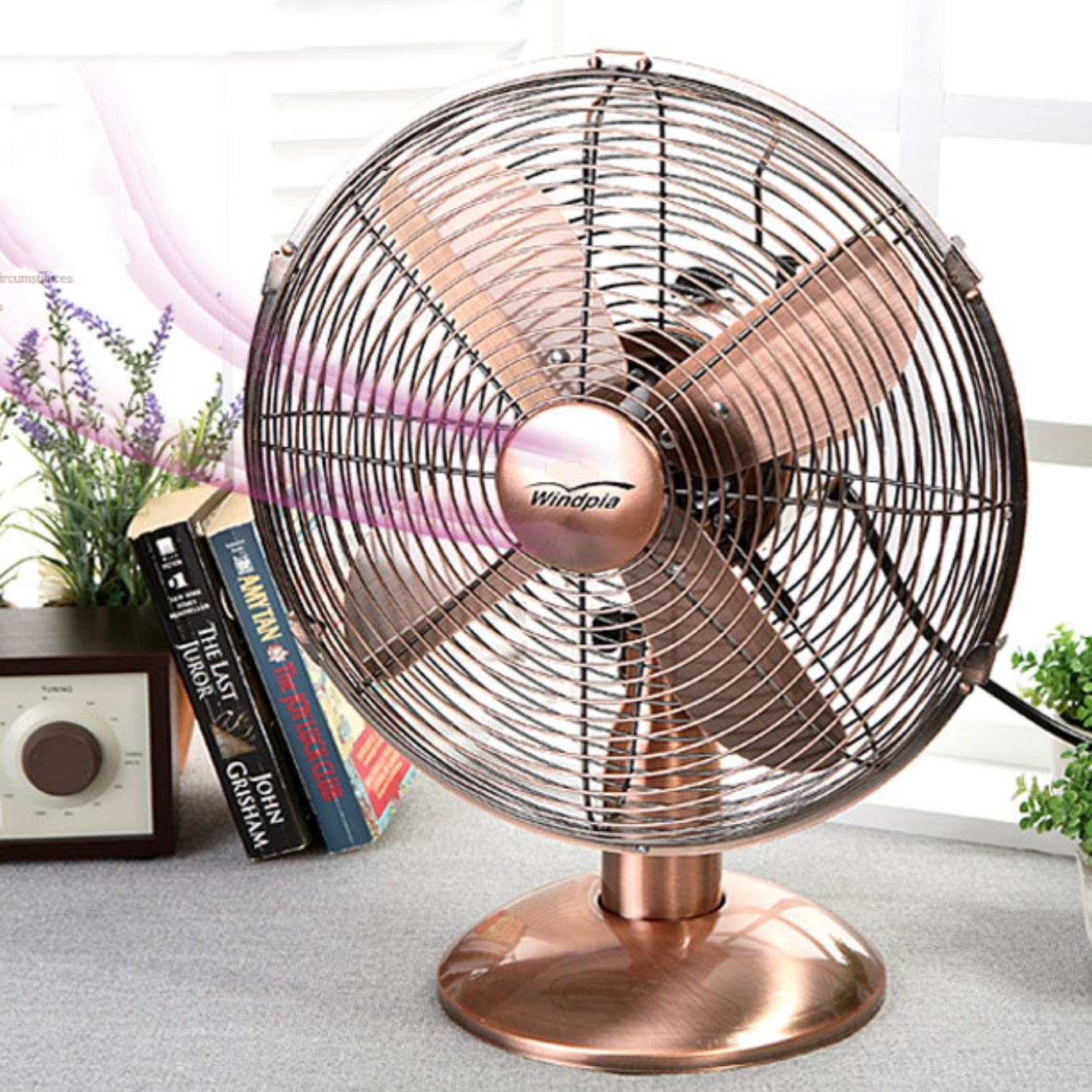 12인치 황동 선풍기 소형 엔틱 선풍기 작은 빈티지 메탈 선풍기