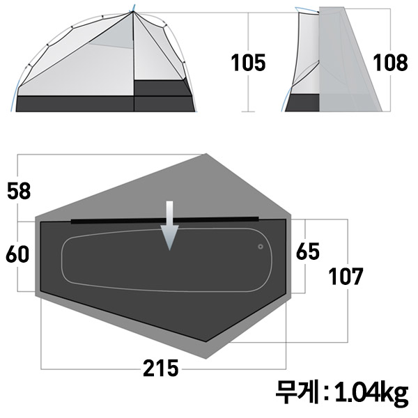 씨투써밋 알토 TR1 플러스 UL 그린 텐트 니오정식 - 상세 이미지 2