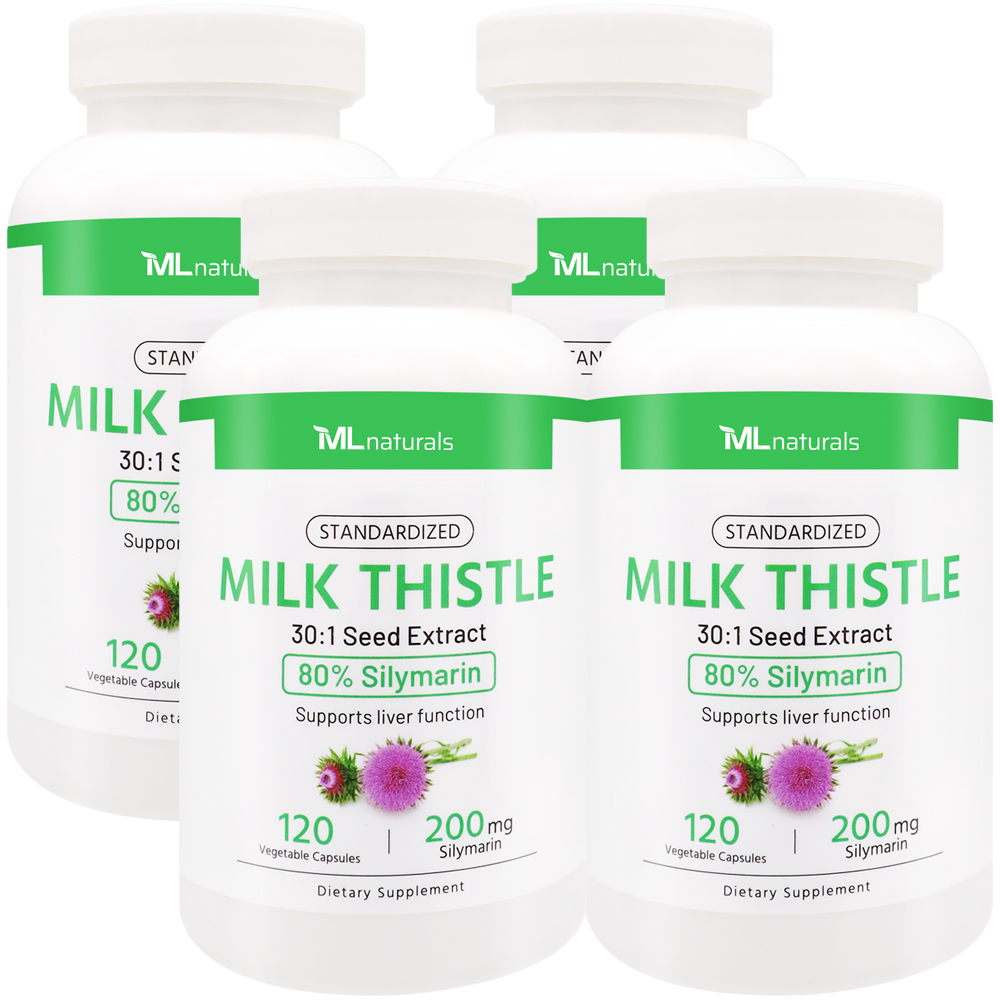 마이라이프 내추럴스 스탠다드 밀크씨슬 250mg 실리마린 200mg 알약 120캡슐, 4개 제품 이미지
