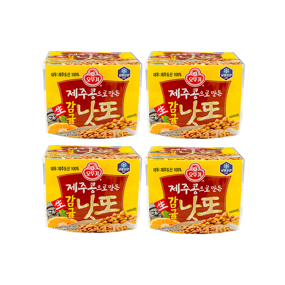 오뚜기 제주콩으로 만든 생감귤낫또 57g 3입 4개