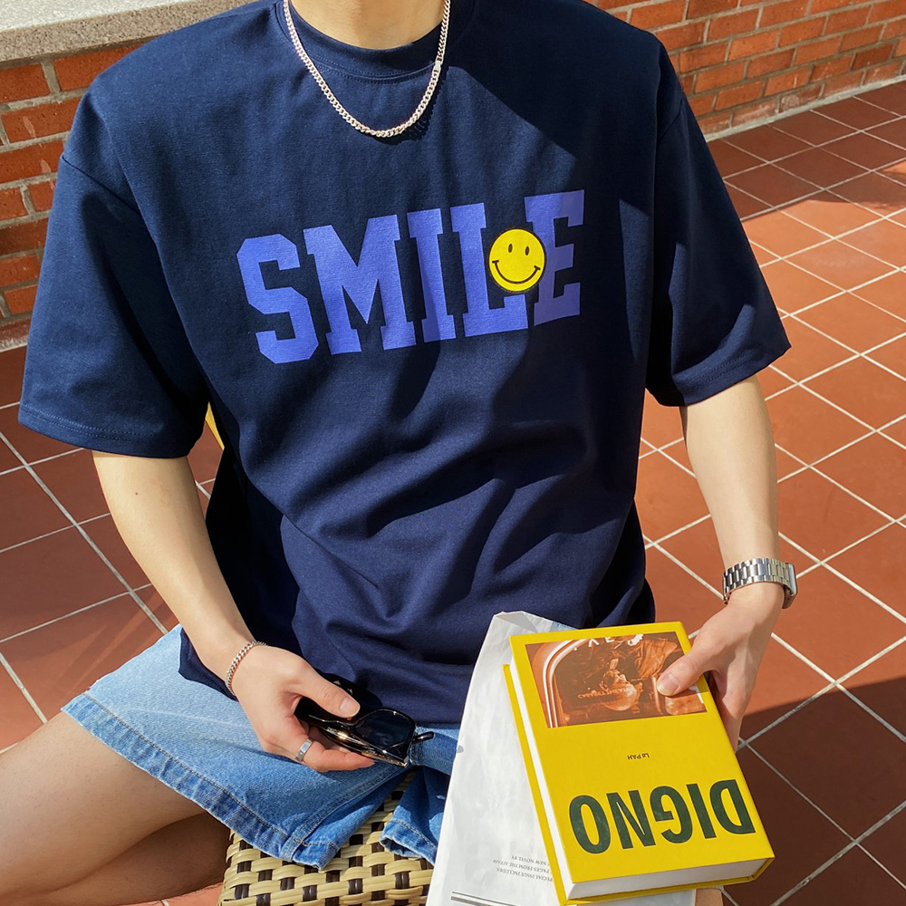 스마일반팔티 어깨넓어보이는반팔 - 상품 이미지