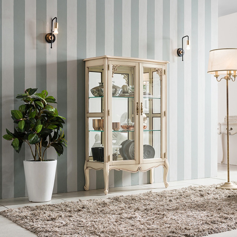 까사홈 샤넬르 엔틱 아이보리 장식장