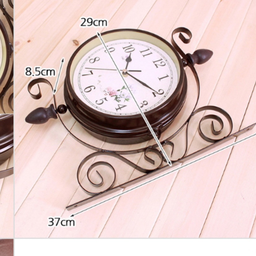 스틸 브라운 벽걸이양면시계 건전지 시계 고급형 명품 벽시계 코너 원형 무소음무브먼트