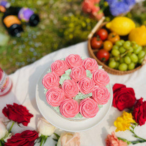 주문제작케이크 여친 남친 레터링 로즈데이 생일 맞춤 전국 택배 배달 핑크로즈 케이크