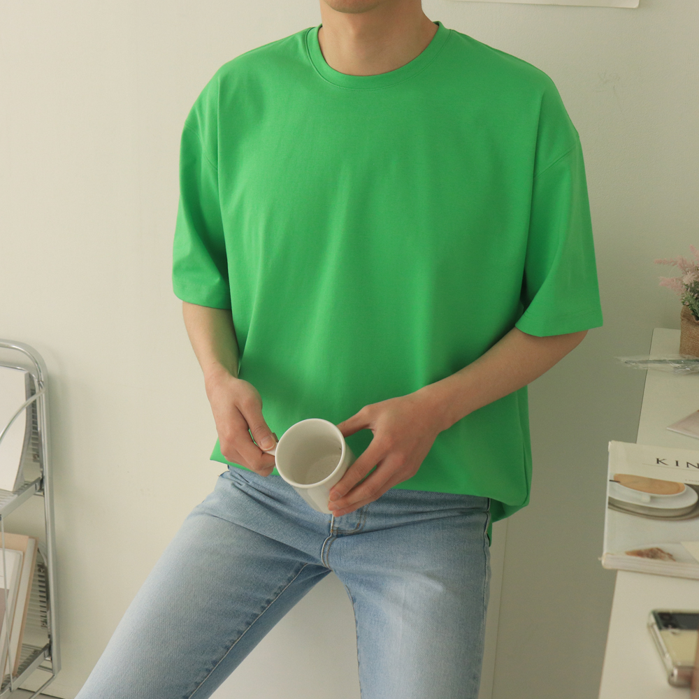 남자반팔티 오버핏 분또 레이어드 반팔티 이미지 4