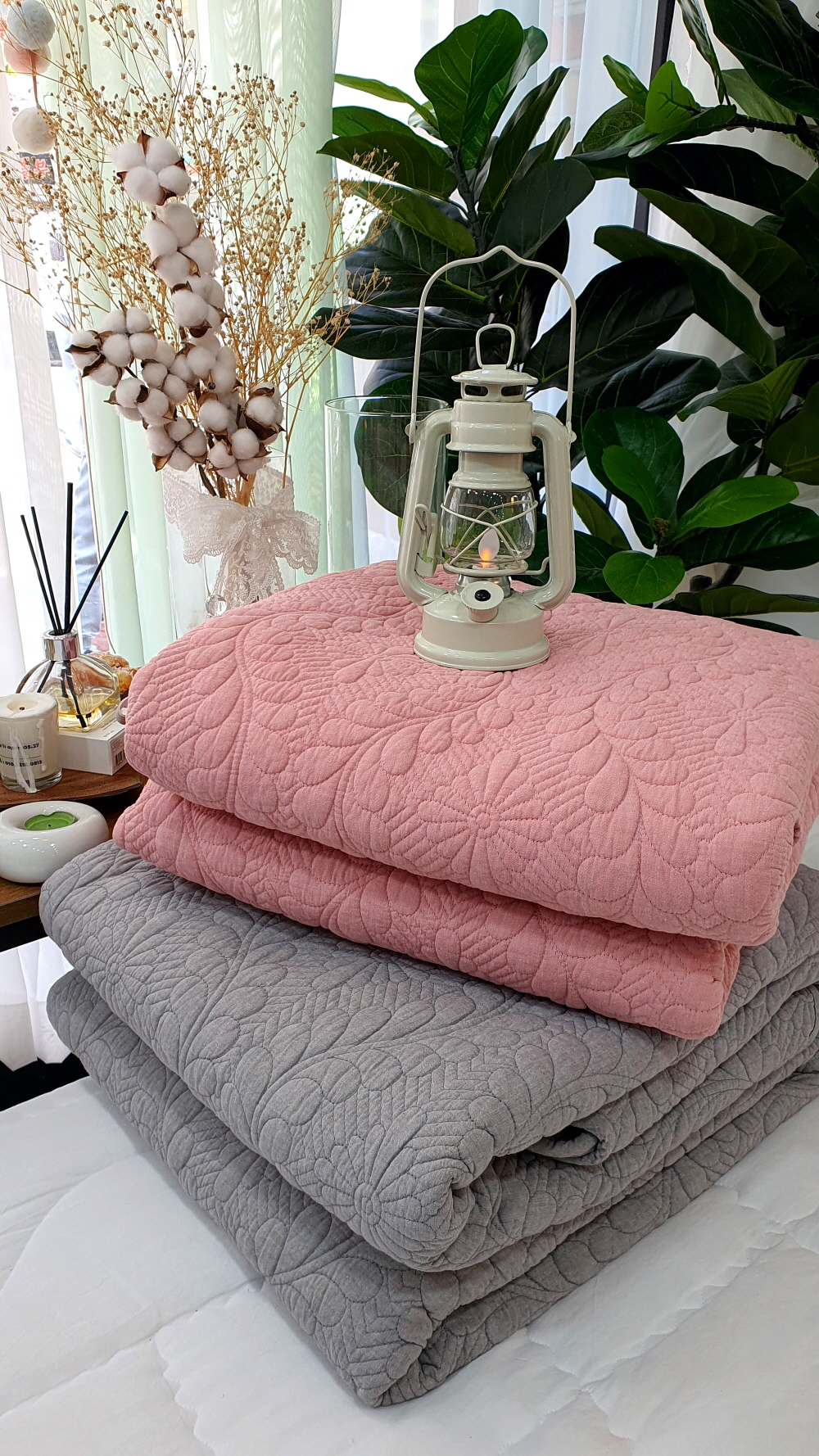 목화솜 워싱 순면 베드 스프레드 침대 패드