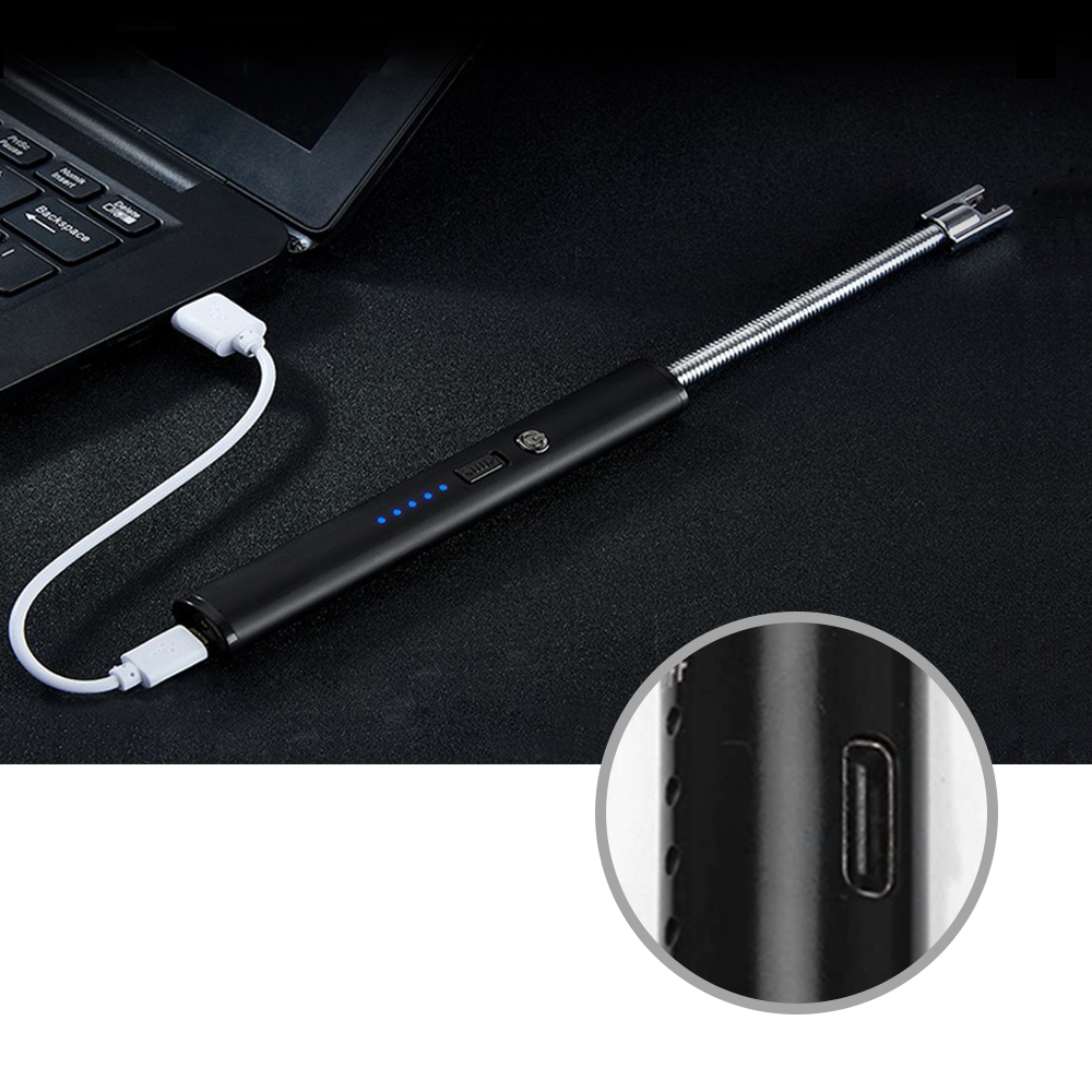 노바리빙 플라즈마라이터 플렉시블 USB 충전식 전기라이터 블랙 캔들