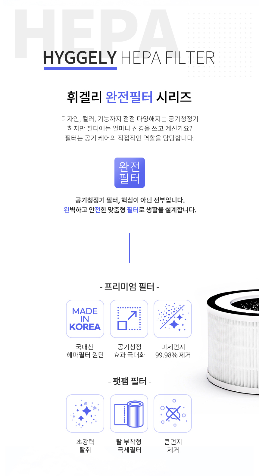 보아르 휘겔리 프리미엄/펫팸 헤파 필터 상세 이미지 2
