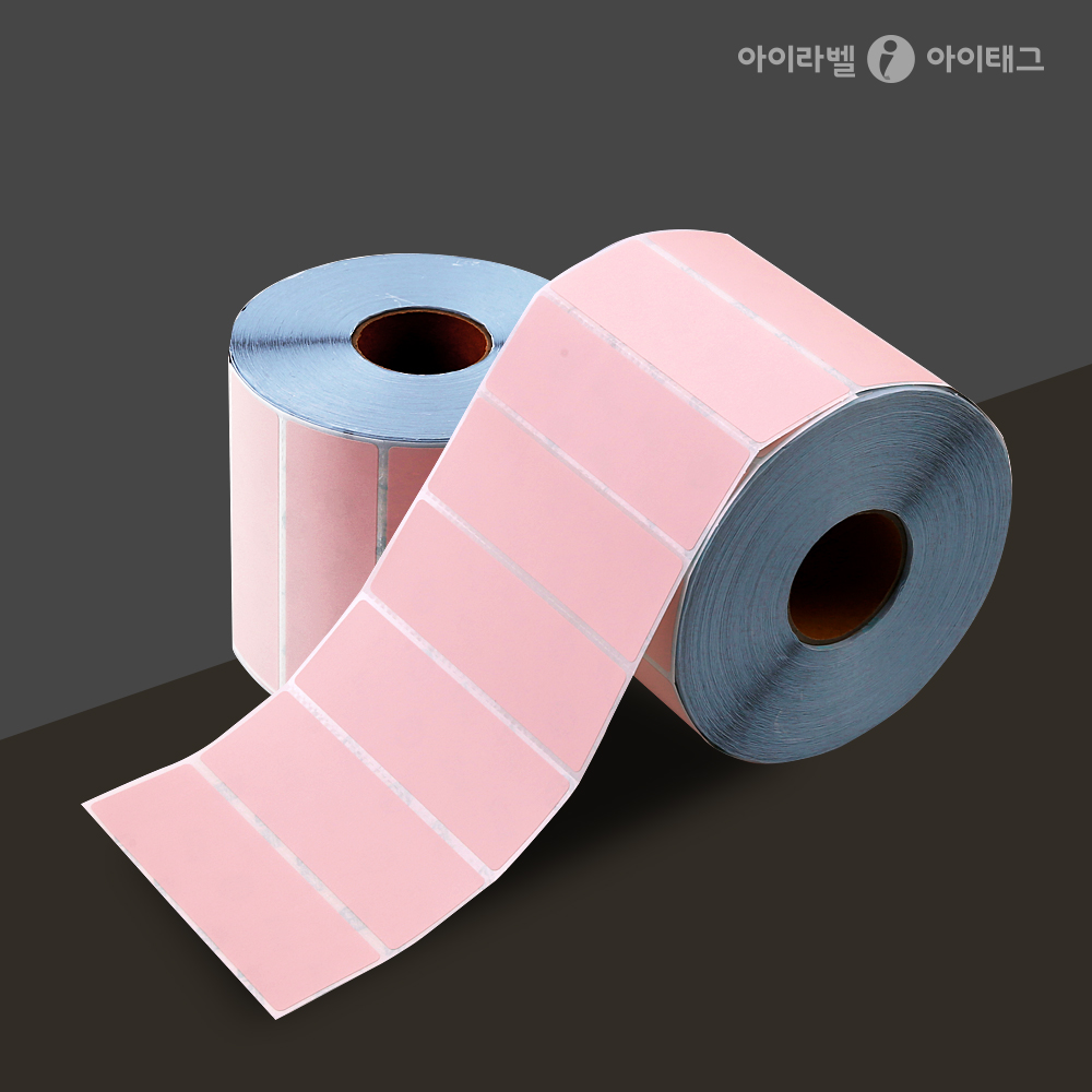 아이라벨 분홍색 감열 롤라벨 40지관 RS4020PDT-40x20 / 소 X 1250라벨 - 상품 이미지