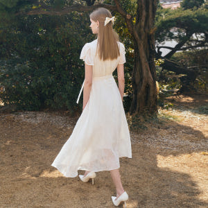 ELLA Mock neck Petal  Sleeve Strap Dress... 착용 후기 | 사이즈/핏 총정리 - 상품 이미지 4