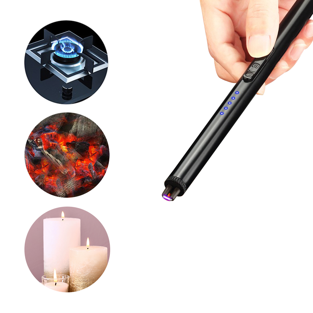 노바리빙 플라즈마라이터 플렉시블 USB 충전식 전기라이터 블랙 캔들