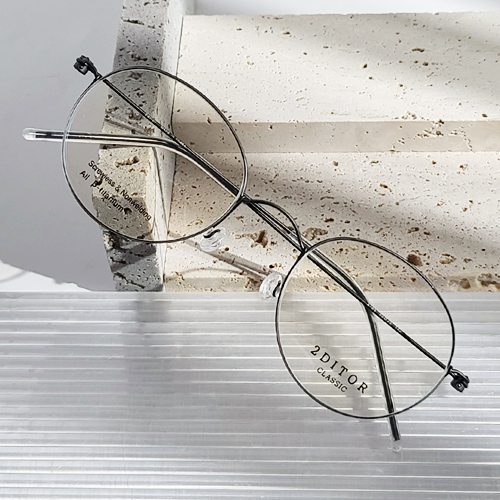 3g 초경량 가벼운 나사없는 퓨어 티타늄 안경테 얇은 실테 블루라이트차단 렌즈