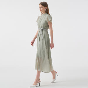 ELLA Mock neck Petal  Sleeve Strap Dress... 착용 후기 | 사이즈/핏 총정리 - 상품 이미지 4