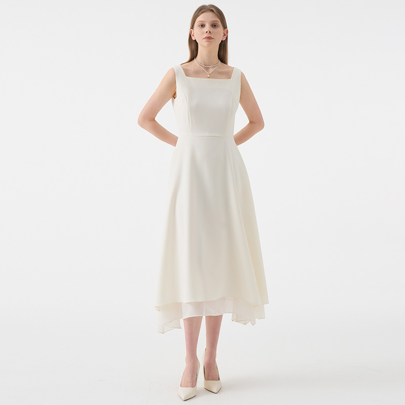 ARMIS Square neck Sleeveless Flared Dress_Ivory 이미지 2