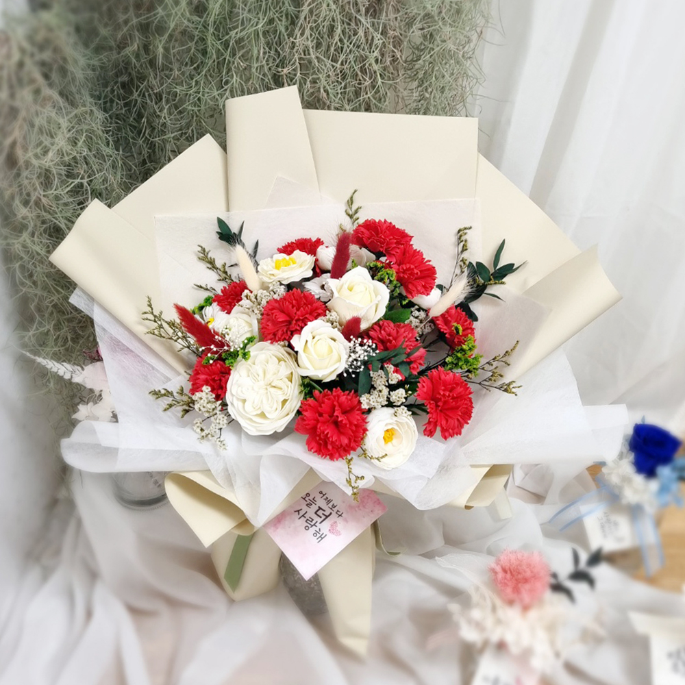 졸업식꽃다발 비누꽃 선물 졸업 꽃다발 학예회 발표회 보라장미 상세 이미지 6