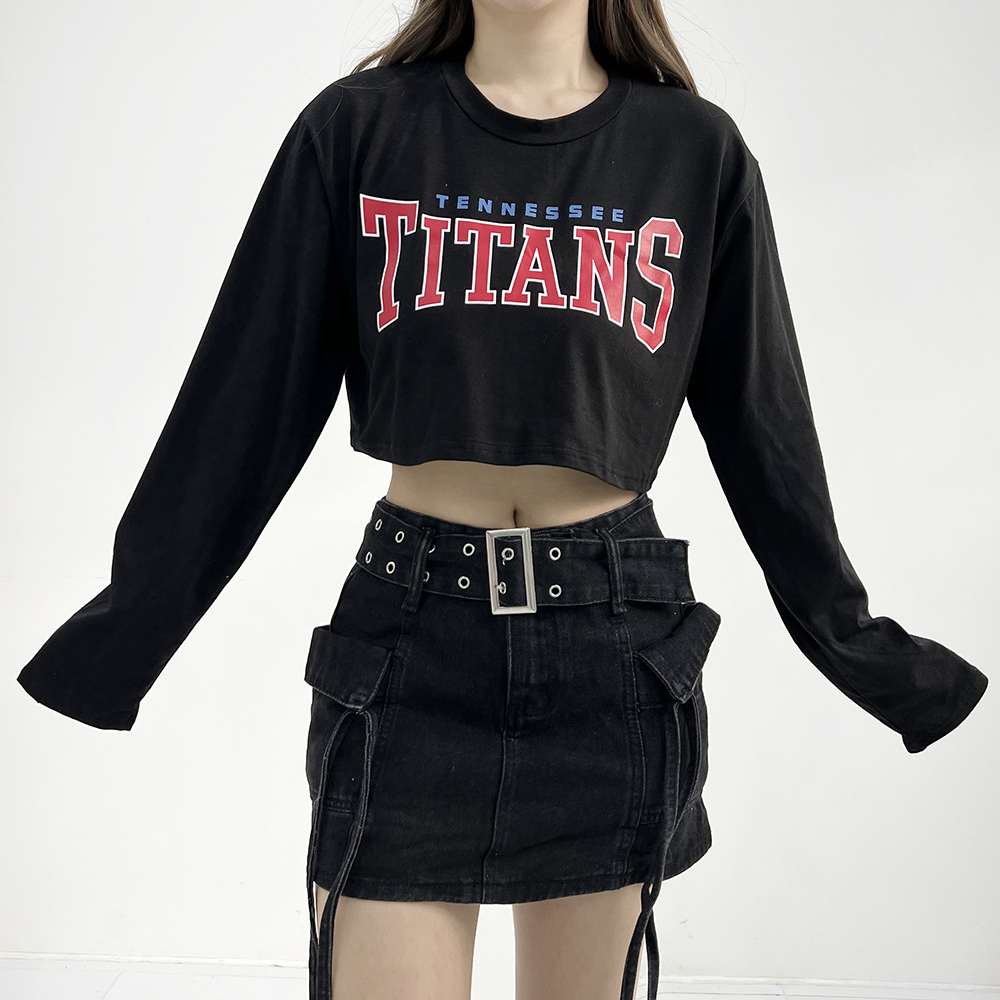 이타 레터링 캐주얼 프린트 박스 루즈 크롭티셔츠 3color - 상세 이미지 5