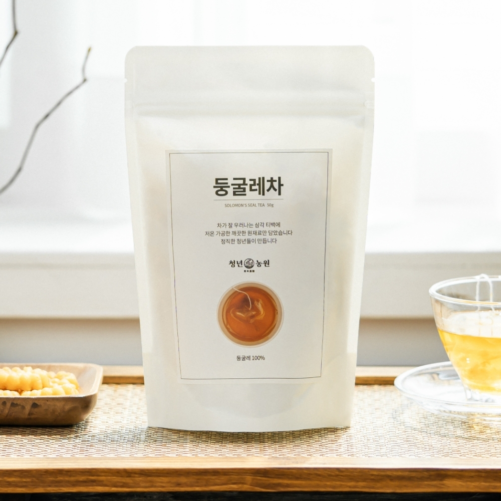 [청년농원] 둥굴레차 구수한 국산 볶은 둥글레 효능 임산부 무카페인 생분해 티백 물대신 - 상세 이미지 2