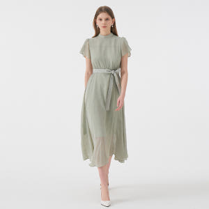 ELLA Mock neck Petal  Sleeve Strap Dress... 착용 후기 | 사이즈/핏 총정리 - 상품 이미지 1