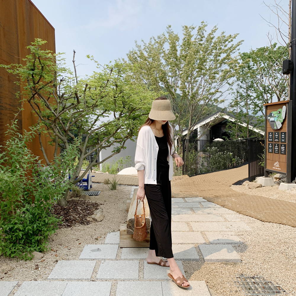 찰랑 쿨링 몸빼바지 고무줄 밴딩 와이드팬츠 여성 여름바지 통바지 쿨 키작녀팬츠 - 상세 이미지 5