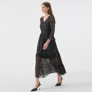 VANESSA  Vneck Flower Chiffon Tiered Dre... 착용 후기 | 사이즈/핏 총정리 - 상품 이미지 4