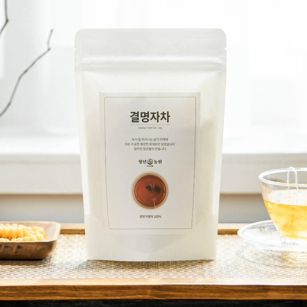 [청년농원] 결명자차 결명차 국산 볶은 결명자 효능 무카페인 생분해 티백 - 상세 이미지 2