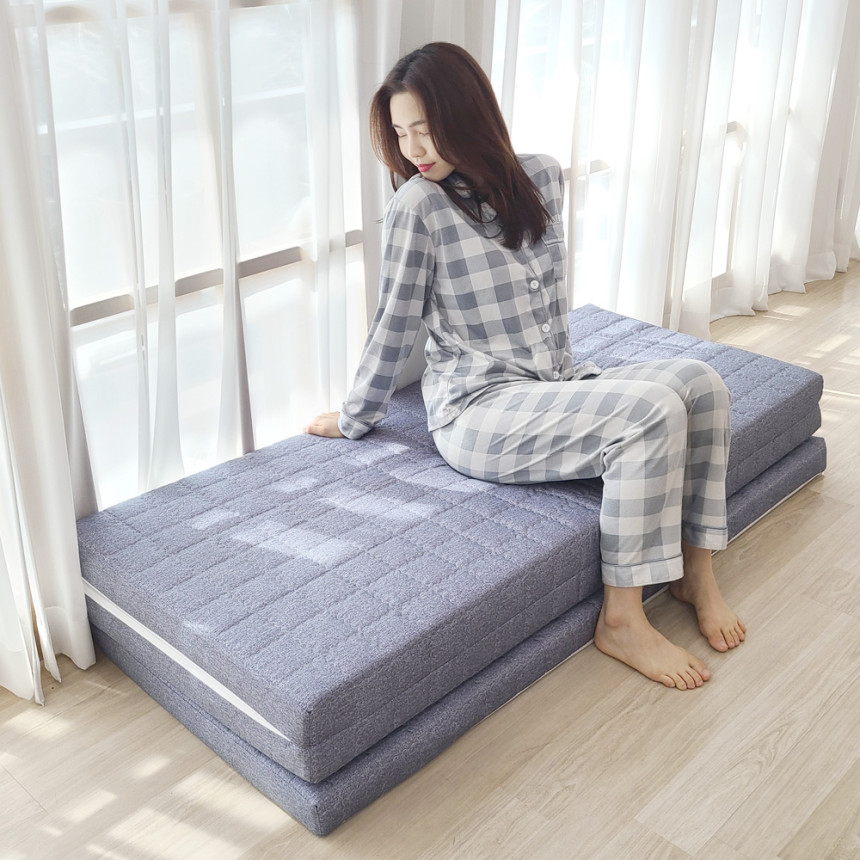 바디연구소 허리가편한 3단 접이식 매트리스 토퍼 바닥 면차콜 7cm S 사진 2