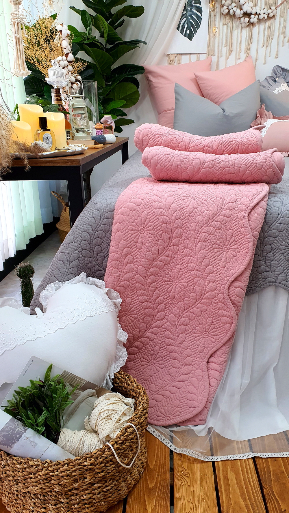 목화솜 퀼팅 돌 흙 쇼파패드 4인용 3인용 쇼파커버