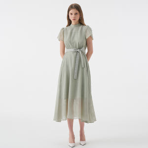 ELLA Mock neck Petal  Sleeve Strap Dress... 착용 후기 | 사이즈/핏 총정리 - 상품 이미지 2