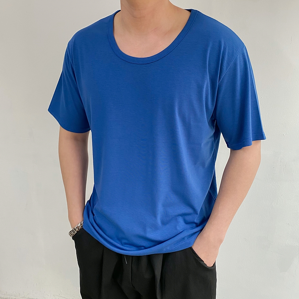 남자 유넥 루즈핏 반팔 티셔츠 이미지 4