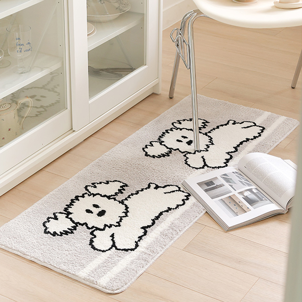 귀여운 강아지 발매트 침대 롱러그 욕실 주방 얇은매트 페퍼