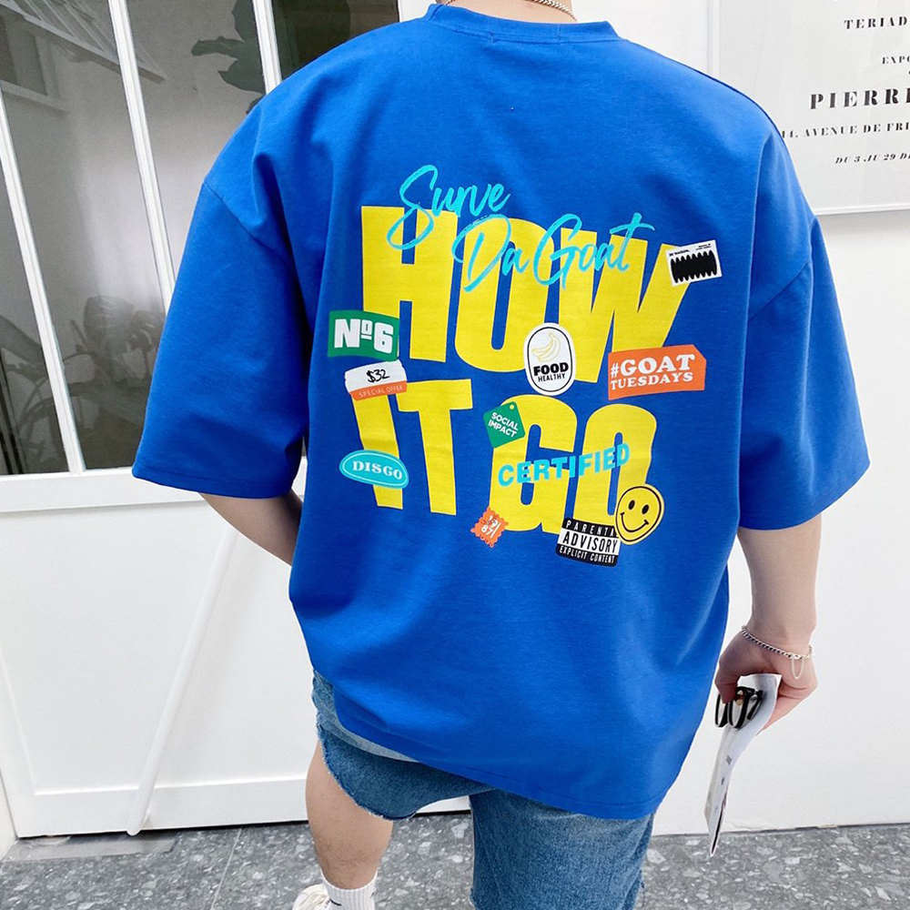 커플반팔티 분또티셔츠 어깨넓어보이는옷 - 상품 이미지