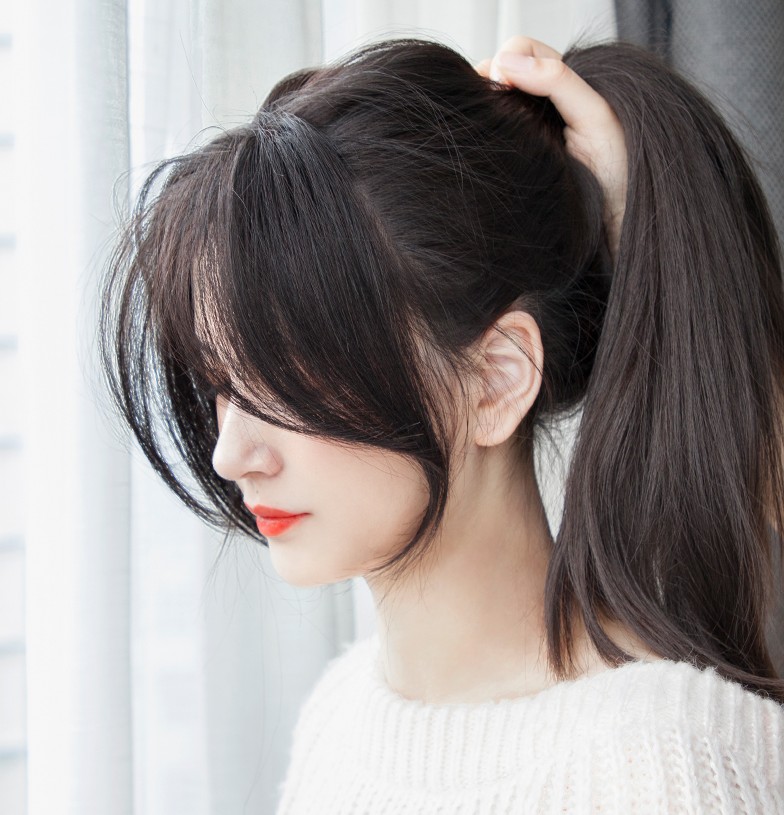 인모 슬림 긴 앞머리 2P 세트 옆머리 가발 자연스러운 연출 - 상품 이미지
