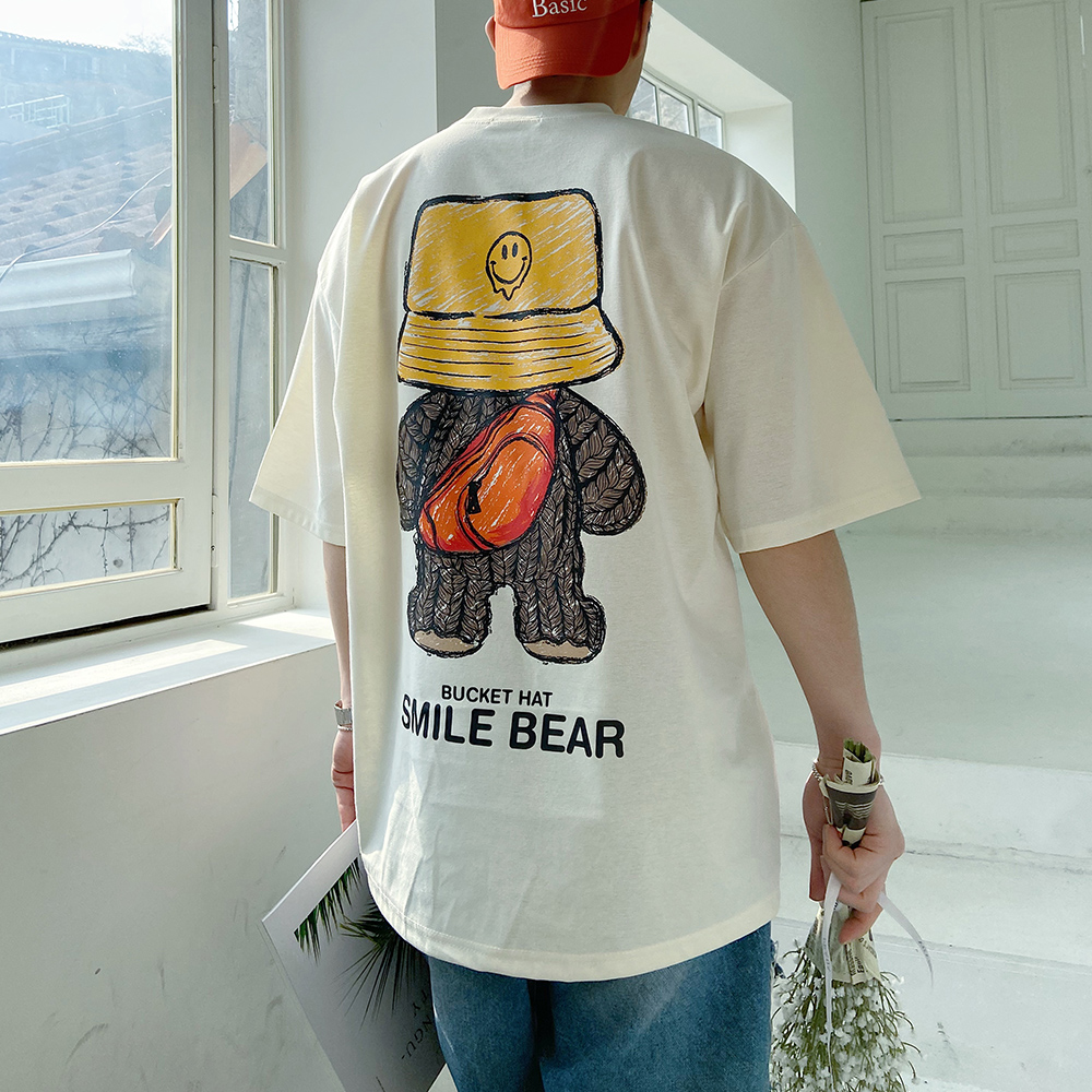 스마일반팔티 분또티셔츠 어깨넓어보이는옷 - 상품 이미지