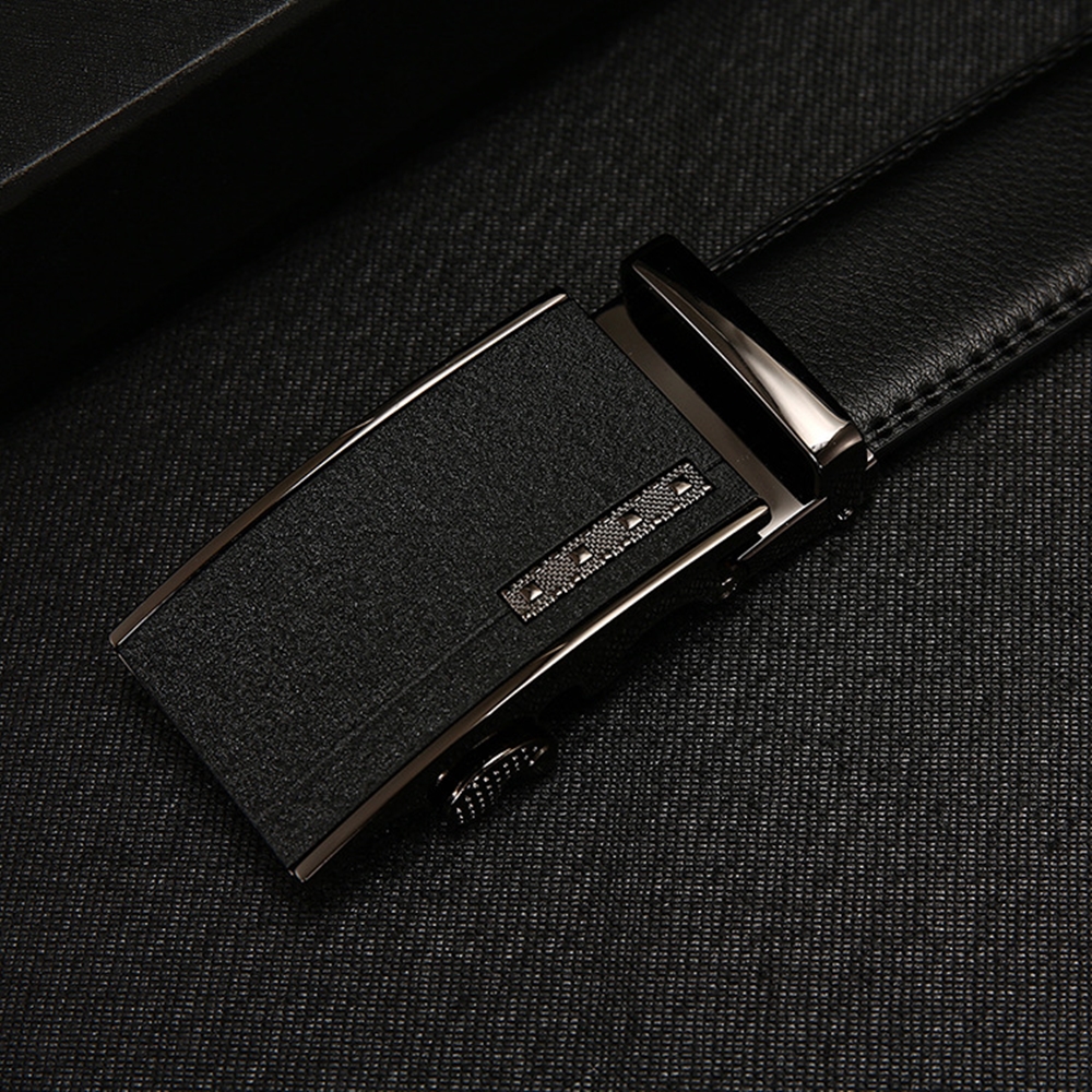 맨즈 남자 벨트 고급 블랙 소가죽 자동 오토 버클 정장 허리띠 남성벨트
