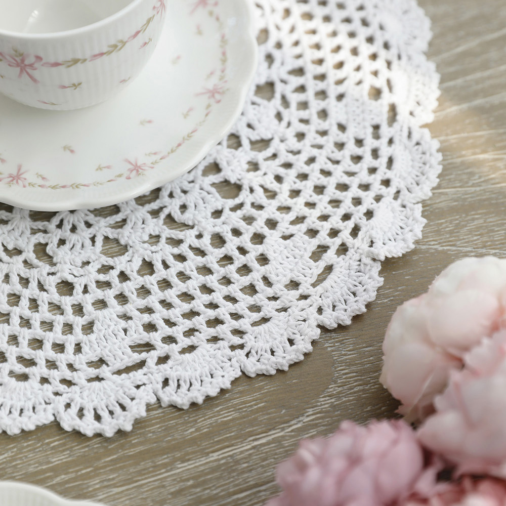 보덴 크로쉐 원형 뜨개 매트 테이블보 S