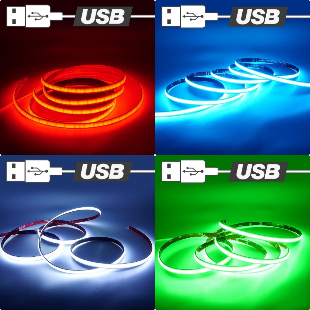USB 5V COB 플렉시블 면발광 방수 LED바 DIY 스트립 튜닝 조명 - 상세 이미지 2
