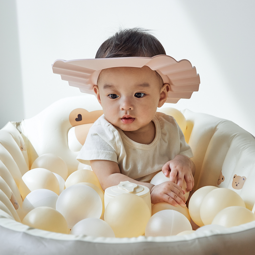 (네이버 국민템) 아가드 베이비버블 유아 아기 샴푸캡 헤어캡 옐로우