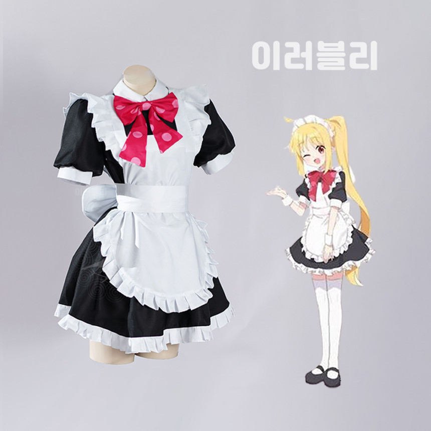 봇치 더 록! 코스프레 결속밴드 이지치 니지카 코스프레 메이드복 풀세트 - 의상 원피스 앞치마 머리띠 료 머리핀 료 + 니지카 리본타이  양말 가발 7개 (가발망 포함) 신발 4개 : 네이버 블로그