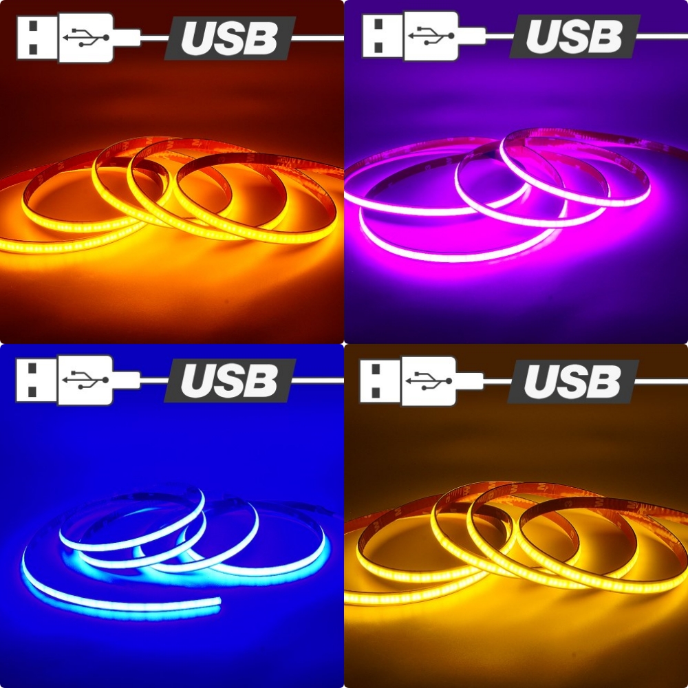 USB 5V COB 플렉시블 면발광 방수 LED바 DIY 스트립 튜닝 조명 - 상품 이미지