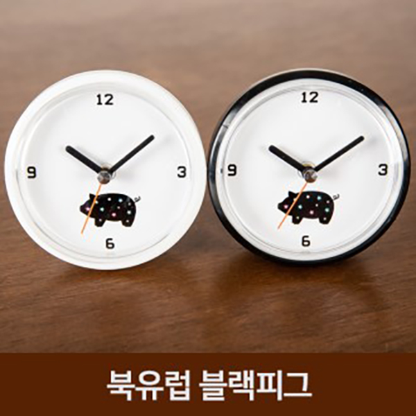 255212 북유럽 블랙피그 욕실 방수 흡착 시계 제작 : 기프트오후