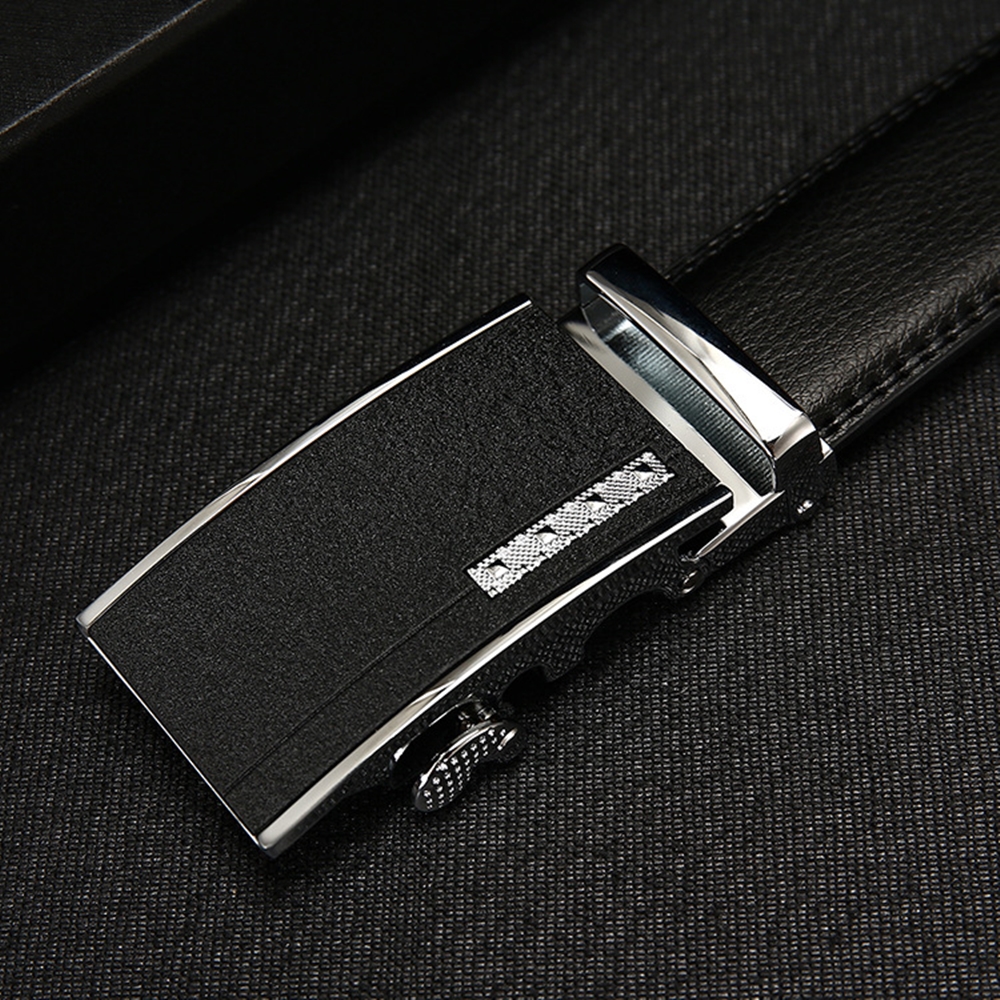 맨즈 남자 벨트 고급 블랙 소가죽 자동 오토 버클 정장 허리띠 남성벨트