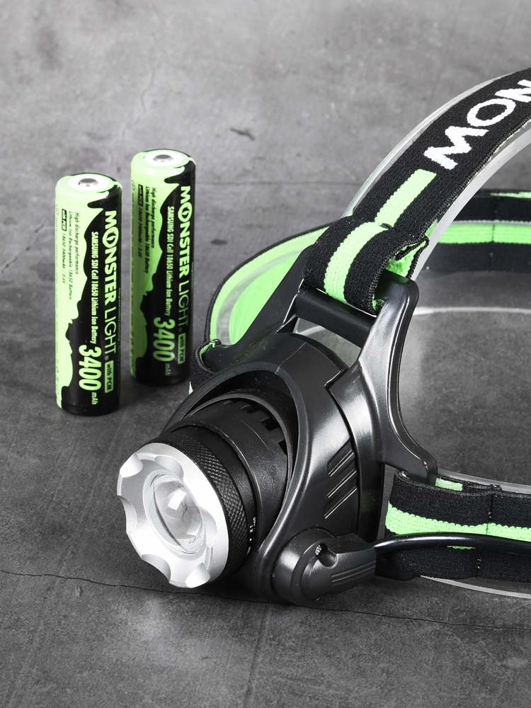 몬스터라이트 LED 줌 헤드랜턴 베이직세트 용량업 충전식 등산 낚시 해루질 써치 라이트 ML2200HL