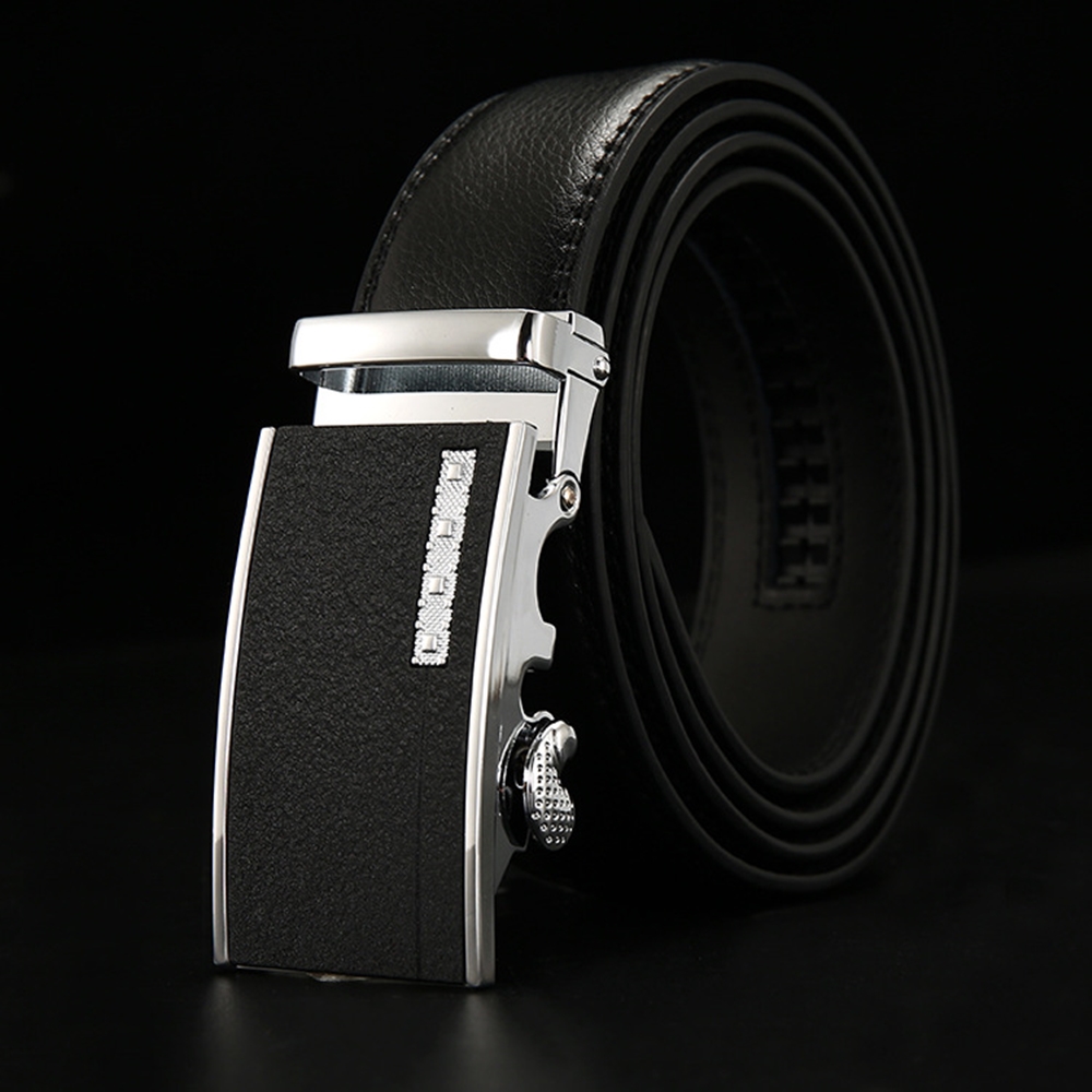 맨즈 남자 벨트 고급 블랙 소가죽 자동 오토 버클 정장 허리띠 남성벨트